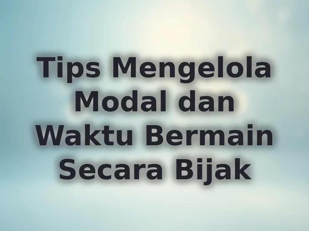 Tips Mengelola Modal dan Waktu Bermain Secara Bijak